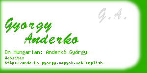 gyorgy anderko business card